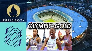 WOMEN 100M FINAL AT PARIS 2024 OLYMPICS REACTION [upl. by Ennahs]