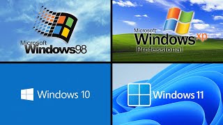 Windows 98 vs Windows XP vs Windows 10 vs Windows 11 [upl. by Haliehs]