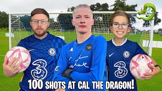 We Took 100 Shots vs Cal the Dragon and Scored  Goals 🐉 TIKTOK GOALKEEPER [upl. by Eciral]