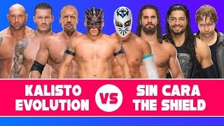 Kalisto amp Triple H amp Batista amp Randy Orton vs Sin Cara amp Roman Reings amp Seth Rollins amp Dean Ambrose [upl. by Calabrese]