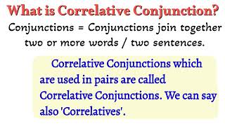 What is Correlative Conjunction  correlativeconjunctions conjunctions salimsir conjunction [upl. by Aramo]