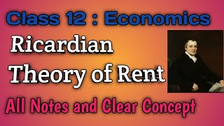 Class 12 Economics Ricardian theory of Rent [upl. by Jonell654]