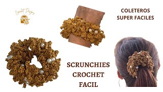 Cómo tejer coleteros  scrunchies  donas para el cabello a crochet muy fácil [upl. by Meikah]