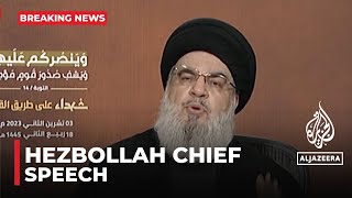 Hezbollah chief Hassan Nasrallah gives Gaza speech [upl. by Madelon]