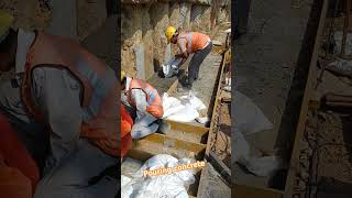 Concreting through concrete bags concreting civilengineering [upl. by Millham]