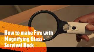 How to Start Fire with a Magnifying Glass and Sunlight  Science Tricks survival Hacks Camp Hacks [upl. by Adnolor]