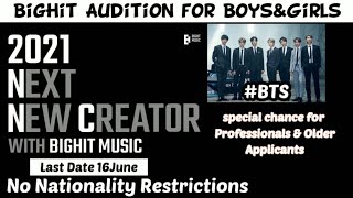 BigHit Music Audition for GirlsampBoys bothKpop Music Producer Auditionindianunnie bts bighit [upl. by Mcdowell]