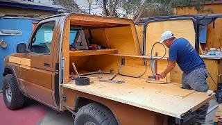 Man Builds Expandable 4x4 Truck Camper  Start to Finish by TheTravelingTogetherJournal [upl. by Irrek]