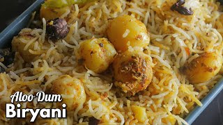 పర్ఫెక్ట్ ఆలూ ధం బిర్యానీ రెసిపీ  Hyderabadi spl Aloo Dum Biryani recipe in Telugu VismaiFood [upl. by Anirdnajela]