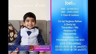 Funeral Service of Joel ജോയൽ ജോജി മാത്യു  7 years [upl. by Algar]