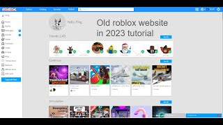 How to get the 2016 roblox page in 2023 [upl. by Mcgruter909]