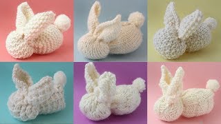 BUNNY SOFTIES IN 6 EASY KNIT STITCH PATTERNS [upl. by Ahsienod]