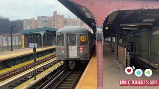 R46 R68 and two R68A Q trains at West 8th Street–New York Aquarium with NIS R68A B trains [upl. by Blanche]