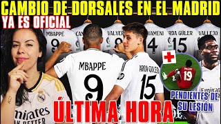 🚨¡OFICIAL CAMBIO de DORSALES en el MADRID MBAPPÉ el 9 ARDA GÜLER el 15  ¿LESIÓN GRAVE DAVIES [upl. by Assyle]