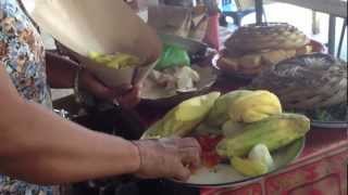 Making Rojak Fruit Salad in Lombok Indonesia Thanks to Rinjani amp Brujani volcanos [upl. by Lejna999]