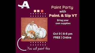 AARP NH Paint amp Sip Oct 2024 White Pumpkins [upl. by Odlauso]