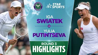 Iga Swiatek v Yulia Putintseva  Round 3 Highlights  WimbledonOnStar [upl. by Alesi]