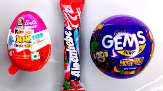 Kinder Joy vs Gems Surprise Ball vs Alpenliebe Unpacking Asmr [upl. by Enorahs234]