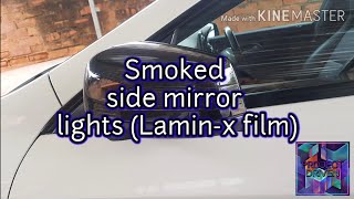 How to CLA45 gets Tinted  smoked side mirror lights with Laminx film [upl. by Aisor633]