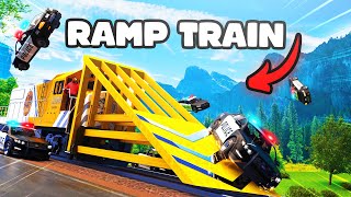 He Used Ramp Train To Steal Cars In GTA5 RolePlay [upl. by Annaujat933]