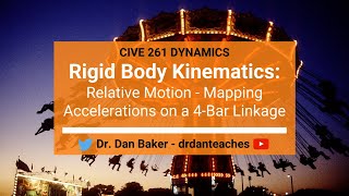 Dynamics Rigid Body Motion  Mapping Accelerations on a 4Bar Linkage [upl. by Baiel]