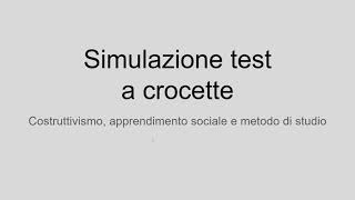 Simulazione test costruttivismo apprendimento sociale metodo di studio [upl. by Dustman]