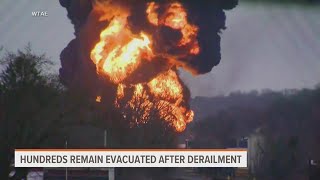 Ohio train derailment forces hundreds to evacuate [upl. by Lleda]