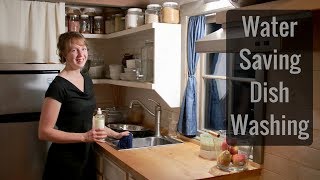 Life in a Tiny House called Fy Nyth  Efficient Water Use Dish Washing [upl. by Pincas]