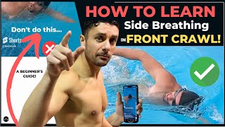 How To Learn Side Breathing in Front Crawl  Beginner Guide [upl. by Aleinad995]