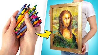 Como Desenhar a Mona Lisa com Giz de Cera🖍 [upl. by Ahtis]