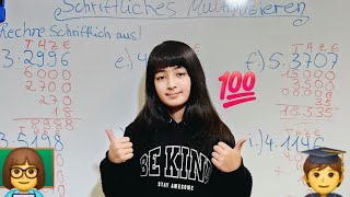 Schriftliches Multiplizieren 4Klasse Einfach erklärt 🤓📚✏️ [upl. by Atnauq]