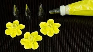 Royal Icing Daffodil Flowers by Cookies Cupcakes and Cardio [upl. by Anavahs]