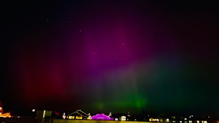 Northern Lights over Lethbridge auroraborealis albertacanada weatherphenomenon [upl. by Nerval387]