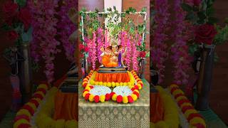 Ganpati Decoration 2024 at home ganeshchaturthi diyideas backdrop festival ganpati decoration [upl. by Mcclenon]