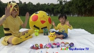 GIANT EGG SURPRISE POKEMON  Săn Pokemon Go và giải cứu Pokemon ❤ AnAn ToysReview TV ❤ [upl. by Tnek]