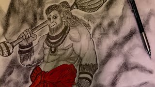 Jay shree hanuman Drawing viralvideo sketch drawing my art [upl. by Anelaf]