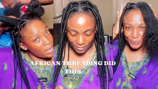 I TRIED AFRICAN THREADING ON MY NATURAL HAIR AND THIS HAPPENED  4cb natural hair [upl. by Nanreh]