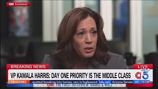 Kamala Harris Tim Walz do first press interview [upl. by Ettelrahc]