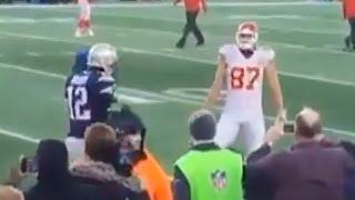 Travis Kelce Mocks Tom Brady During Warmups [upl. by Margery]