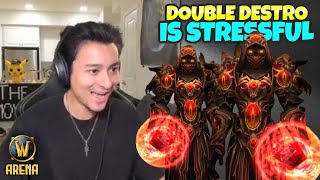 Fighting Double Destro has to be the Most Stressful Thing EVER  Pikaboo WoW Arena [upl. by Kaete]