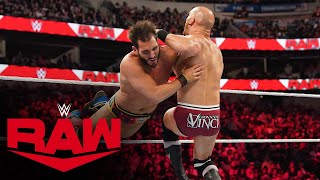 Tommaso Ciampa returns to help Johnny Gargano defeat Giovanni Vinci Raw highlights Oct 23 2023 [upl. by Orella]