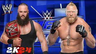 BROUN STROWMAN VS BROCK LESNAR  ONE ON ONE  SMACKDOWN 2024  WWE2K24 [upl. by Krahling]