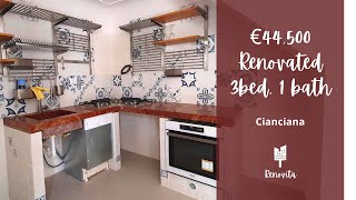 For Sale  €44500 Renovated 3 Bed1Bath in Cianciana Sicily [upl. by Jeremias]