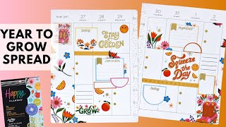 PLAN WITH ME  YEAR TO GROW SPREAD  THE HAPPY PLANNER [upl. by Assirrec]