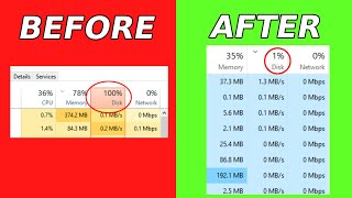 How To Fix Task Manager Disk Showing 100 And Lagging in Windows [upl. by Yanal]