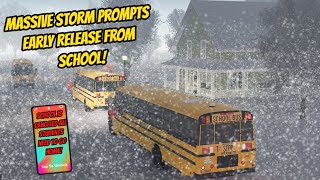 Greenville Wisc Roblox l School Bus SNOW STORM Evacuation Roleplay [upl. by Nahtad]