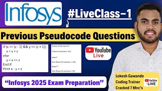 🔥Infosys Pseudocode Questions amp Answers  Infosys System Engineer 2025 Exam  Previous Year Qs [upl. by Naasar]