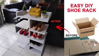 Easy DIY Shoe Rack from Upcycled Cardboard Organize Your Footwear in Style [upl. by Bernardo]