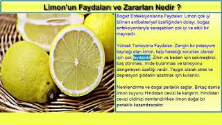 Limonun Faydaları ve Zararları Nedir Limon Suyunun Faydaları Nelerdir [upl. by Quillan]