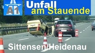 A1 Schwere Unfälle am Stauende nach LKWUnfall 07072013 [upl. by Per702]